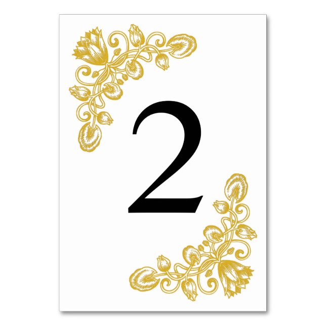 Vintage Gold Table 2 Table Number (Front)