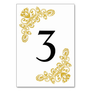 Vintage Gold Table 3 Table Number