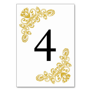 Vintage Gold Table 4 Number