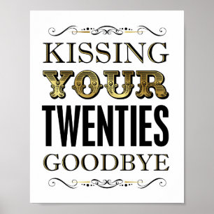 Vintage Gold TWENTIES GOODBYE Sign Print