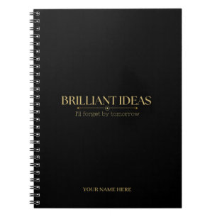 vintage Gold Typography Witty Quote Notebook
