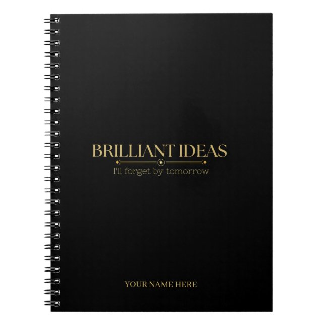 vintage Gold Typography Witty Quote Notebook (Front)