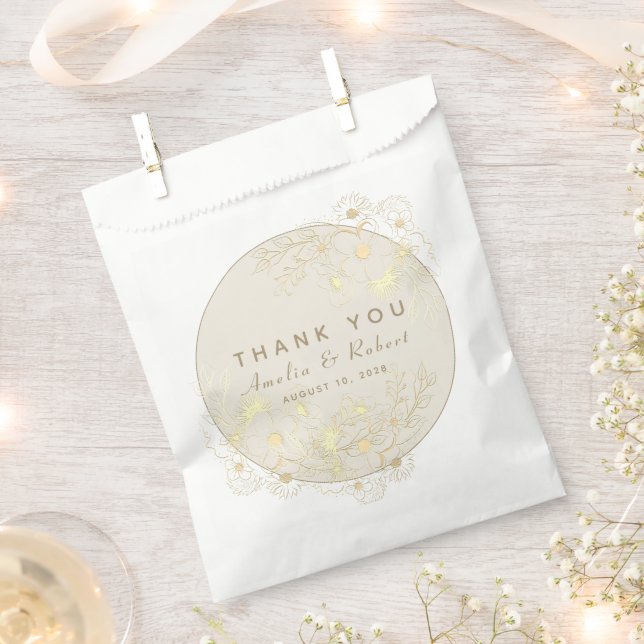 Vintage Gold Wedding Favour Bag (Clipped)