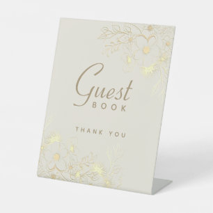 Vintage Gold Wedding Guest Book Sign