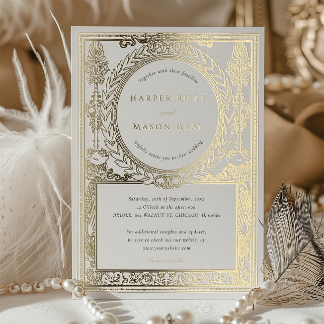 Vintage Gold Wedding Ornate Laurel Design (Creator Uploaded)