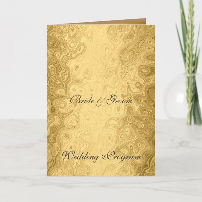 Vintage Gold Wedding Program Programme (Front)