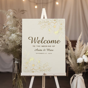 Vintage Gold Wedding Welcome Poster