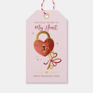 Vintage Gold You Hold The Key To My Heart Design Gift Tags
