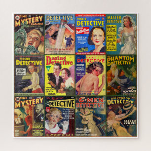 VINTAGE GOLDEN AGE DETECTIVE MAGAZINES JIGSAW PUZZLE