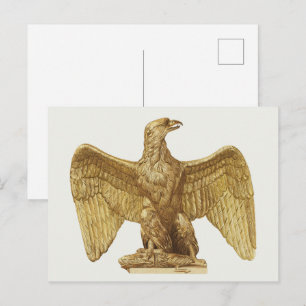 Vintage Golden American Eagle Patriotic Art Postcard