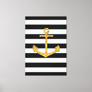 Vintage Golden Anchor Canvas Print