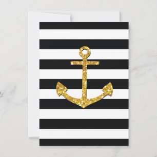 Vintage Golden Anchor Invitation