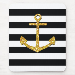 Vintage Golden Anchor Mouse Mat