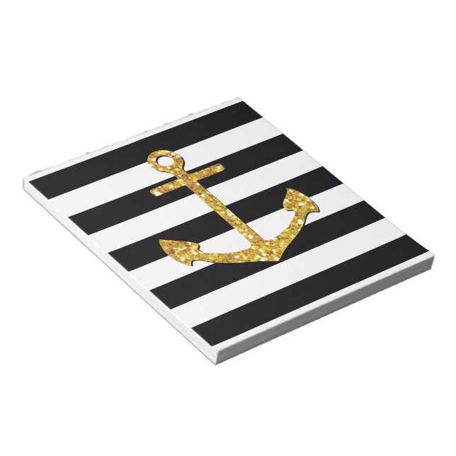 Vintage Golden Anchor Notepad (Angled)
