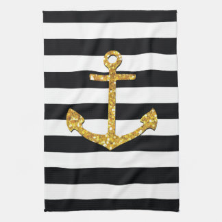 Vintage Golden Anchor Tea Towel