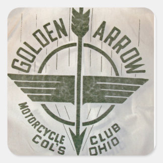 Vintage Golden Arrow Motorcycle Logo Square Sticker