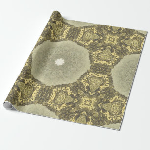 Vintage Golden Art Deco Abstract Pattern No1 Wrapping Paper