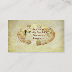 Vintage golden bee business card