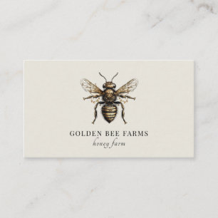 Vintage Golden Bee Honeybee Beekeeper Apiary Business Card