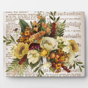 Vintage Golden Bouquet Plaque
