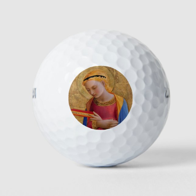Vintage Golden Christian Holy Figure Golf Balls (Front)