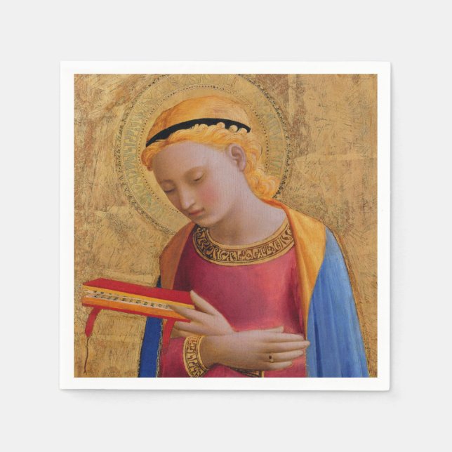 Vintage Golden Christian Holy Figure Napkin (Front)