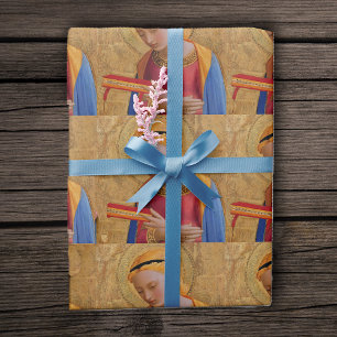 Vintage Golden Christian Holy Figure Wrapping Paper