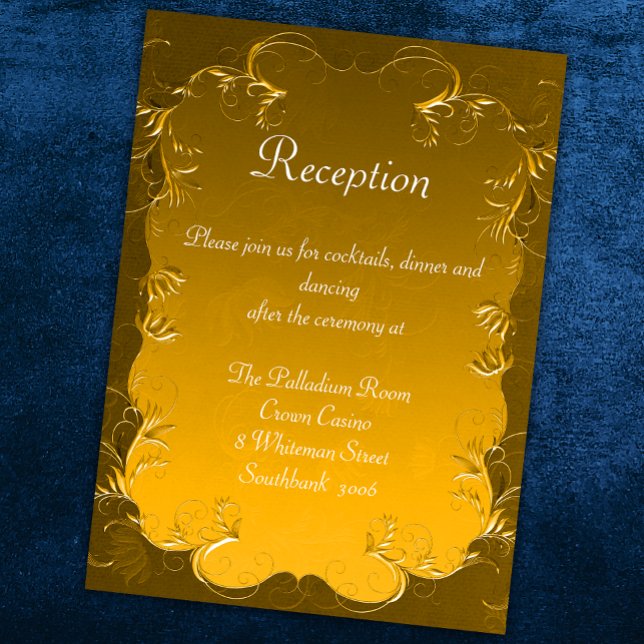Vintage Golden Elegance Wedding Reception Enclosure Card (Creator Uploaded)