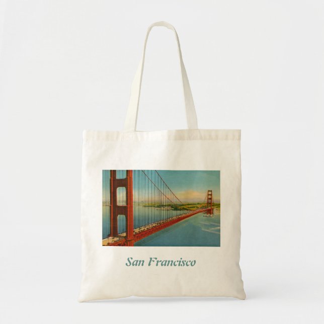 Vintage Golden Gate Bridge Tote Bag (Front)