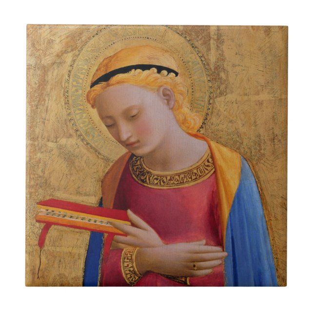 Vintage Golden Holy Figure Tile (Front)