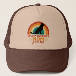 Vintage Golden Lab Dog Mum Sunset Personalised Trucker Hat