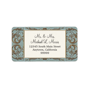 Vintage Golden Lace Baroque Wedding Return Address Label