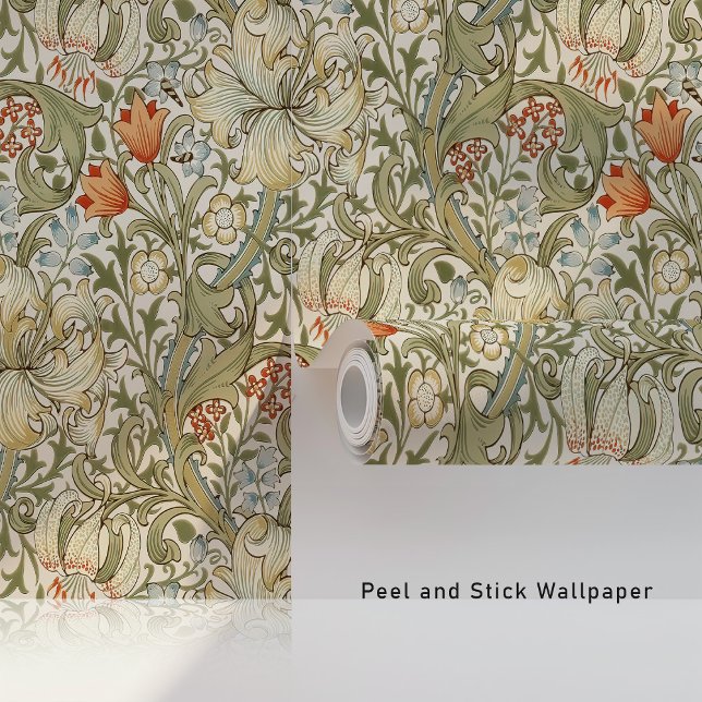 Vintage Golden Lilies William Morris Wallpaper (Creator Uploaded)