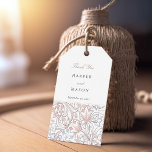 Vintage Golden Lilies William Morris Wedding Gift Tags<br><div class="desc">These wedding favour tags feature the iconic Golden Lilies design by William Morris, adding a vintage and elegant touch to your wedding favours. The tags are adorned with pastel tones of peach, sky blue, and cream, and offer a 'Thank You' message above the couple's names and wedding date, creating a...</div>