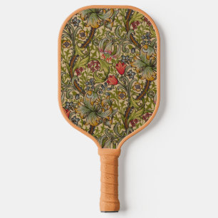 Vintage Golden Lilly Floral Design Pickleball Paddle