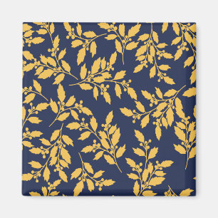 Vintage Golden Mistletoe Magnet