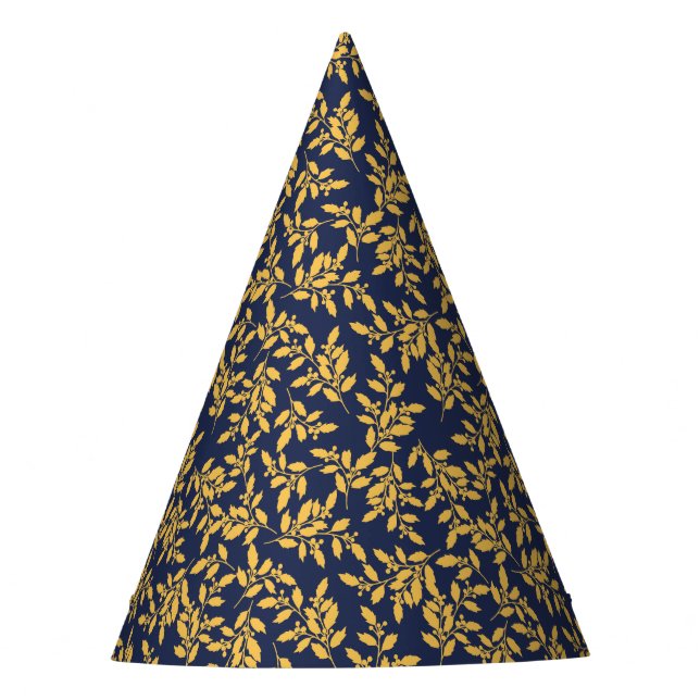 Vintage Golden Mistletoe Party Hat (Front)