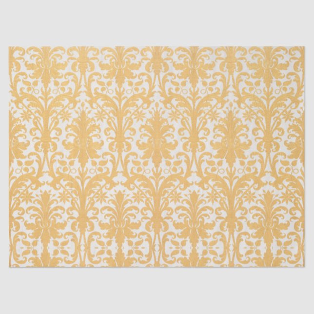 Vintage Golden Ornate Pattern Tissue Paper (Front)