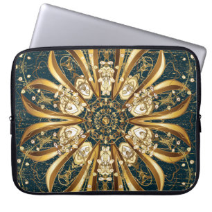 Vintage golden pattern, classic oriental design. laptop sleeve