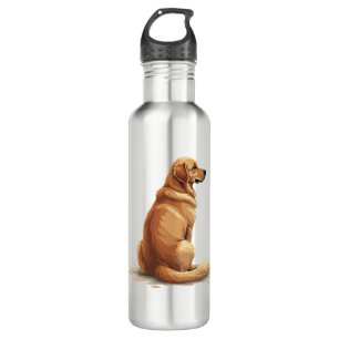Vintage Golden Retriever Back View Dog Lover Illus 710 Ml Water Bottle