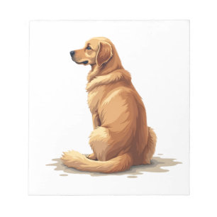 Vintage Golden Retriever Back View Dog Lover Illus Notepad