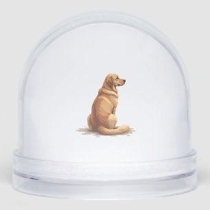 Vintage Golden Retriever Back View Dog Lover Illus Snowglobe