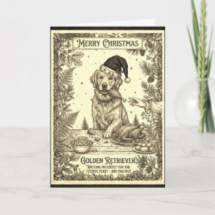 Vintage Golden Retriever Christmas Card w/Bio