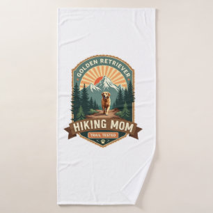 Vintage Golden Retriever Hiking Mum Trail Tested M Bath Towel