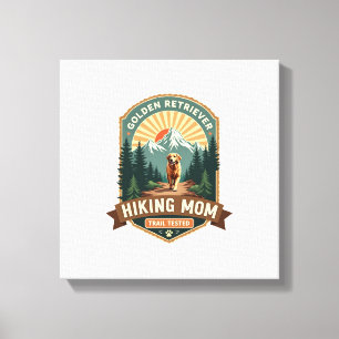 Vintage Golden Retriever Hiking Mum Trail Tested M Canvas Print