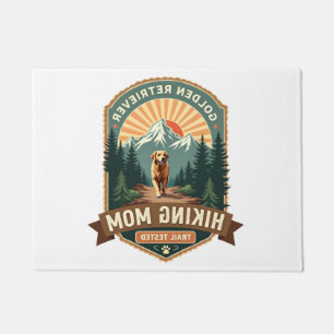 Vintage Golden Retriever Hiking Mum Trail Tested M Doormat