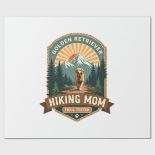 Vintage Golden Retriever Hiking Mum Trail Tested M Wrapping Paper