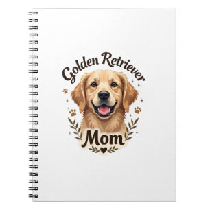 Vintage Golden Retriever Mom Dog Lover Typography  Notebook