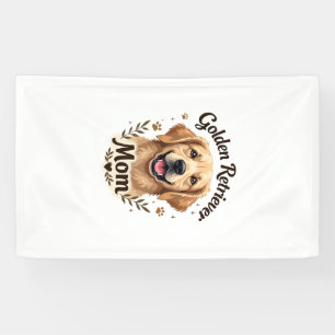 Vintage Golden Retriever Mum Dog Lover Typography  Banner