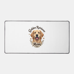 Vintage Golden Retriever Mum Dog Lover Typography Desk Mat